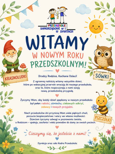WITAMY W NOWYM ROKU PRZEDSZKOLNYM